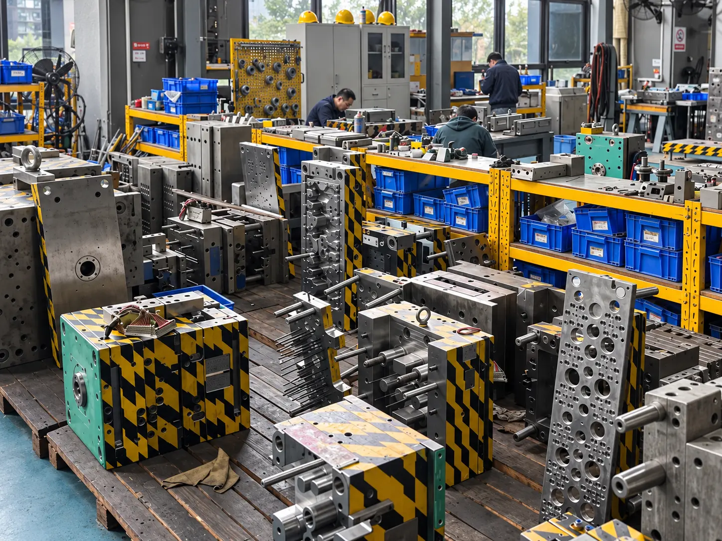 Panoramic view of the injection mold manufacturing workshop